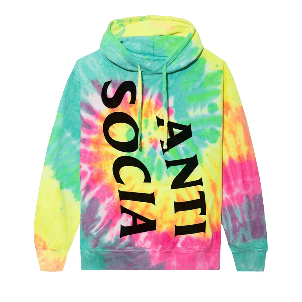 Anti Social Social Club Vertical Horizon Hoodie Rainbow Tie Dye