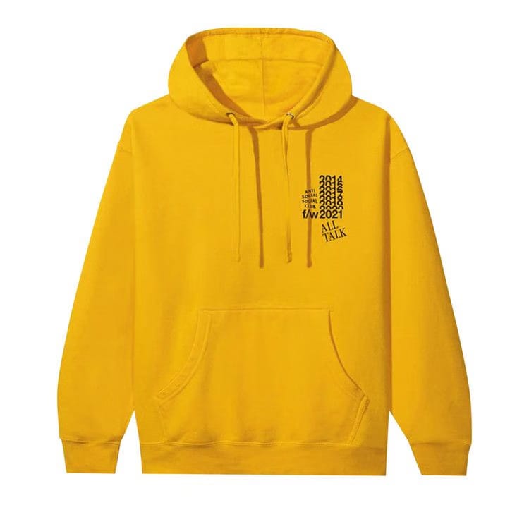 Anti Social Social Club All Talk On A Blog Hoodie Gold