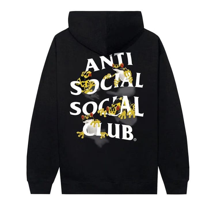 Anti Social Social Club Yellow Banded Hoodie Black