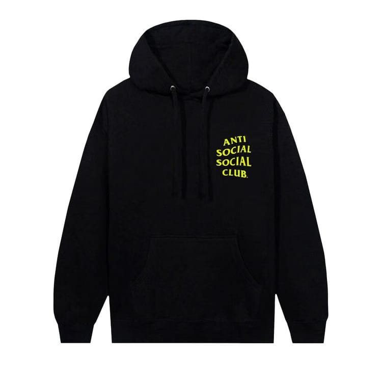 Anti Social Social Club Yellow Banded Hoodie Black