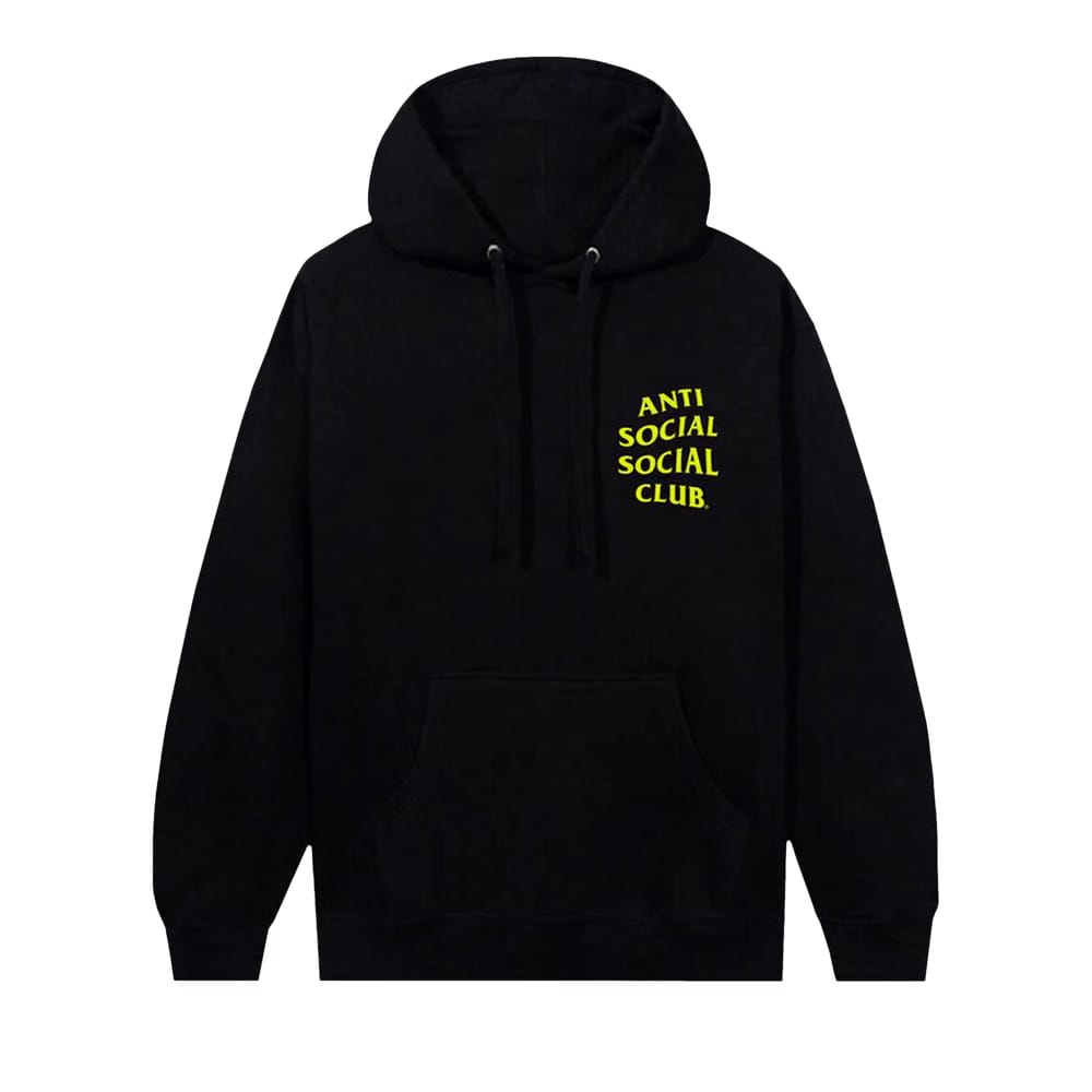 Anti Social Social Club Yellow Banded Hoodie Black