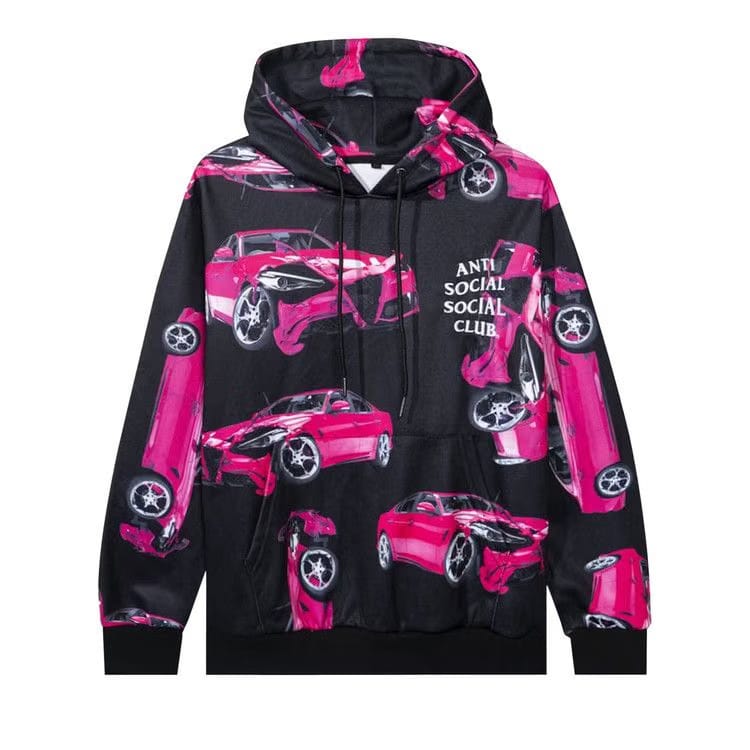 Anti Social Social Club 3AM On Melrose All Over Hoodie Black