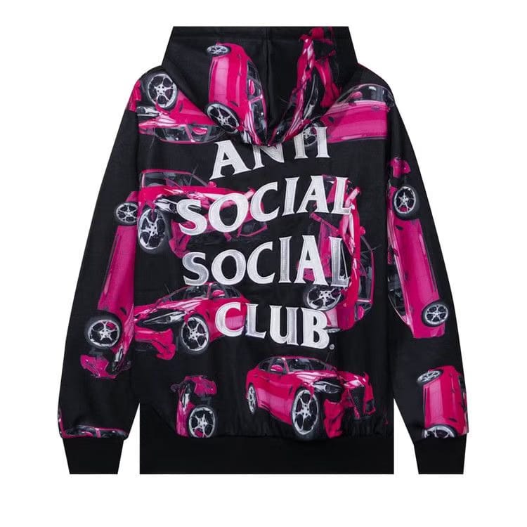 Anti Social Social Club 3AM On Melrose All Over Hoodie Black