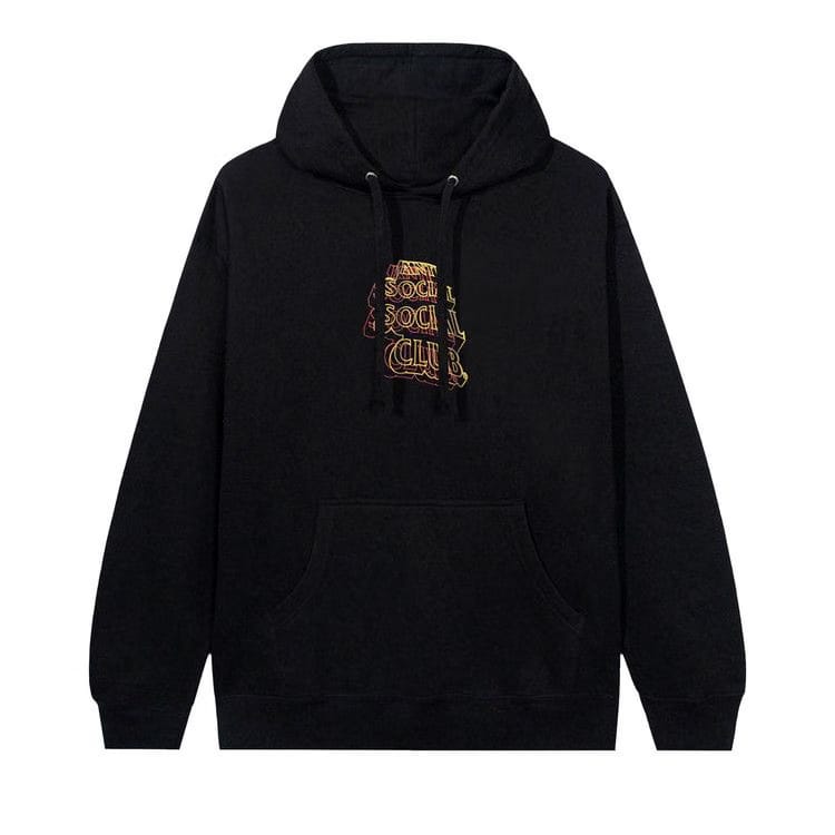 Anti Social Social Club Neon Lights And A Lot Of Rain Hoodie Black