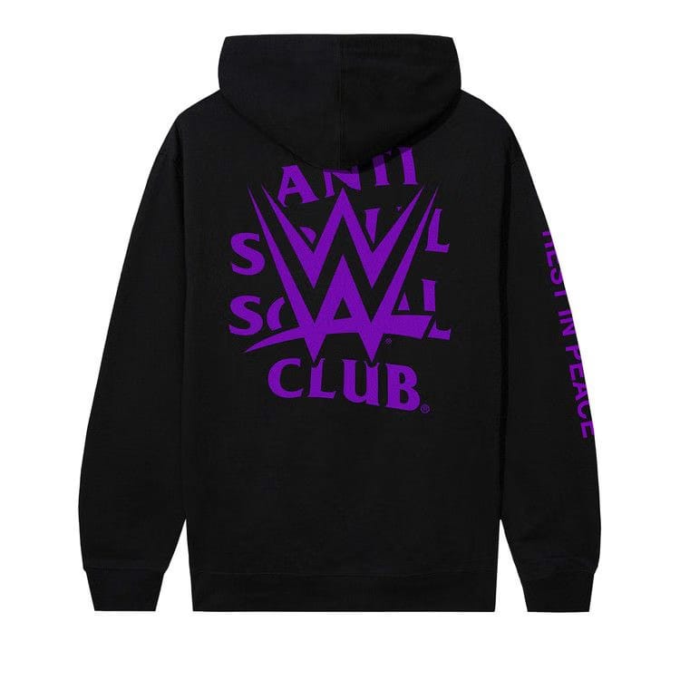 Anti Social Social Club x WWE You Will Rest In Peace Hoodie Black