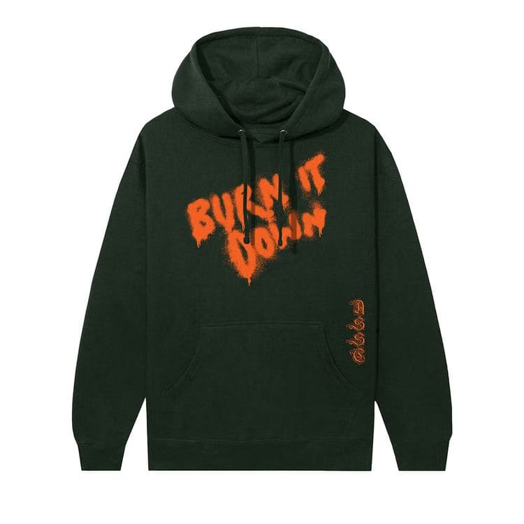 Anti Social Social Club x 2 Tone Burn It Down Hoodie Dark Green