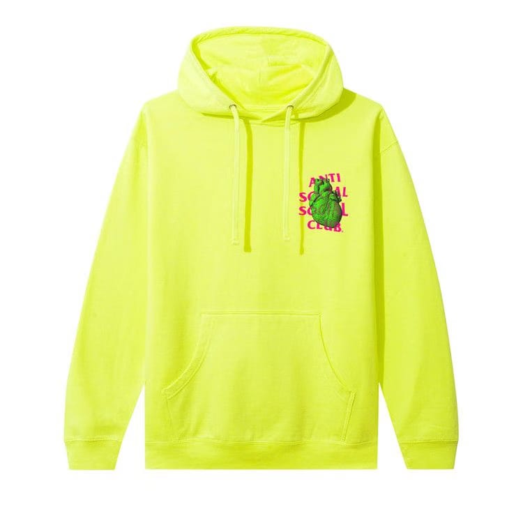 Anti Social Social Club Pulse Check Hoodie Safety Yellow