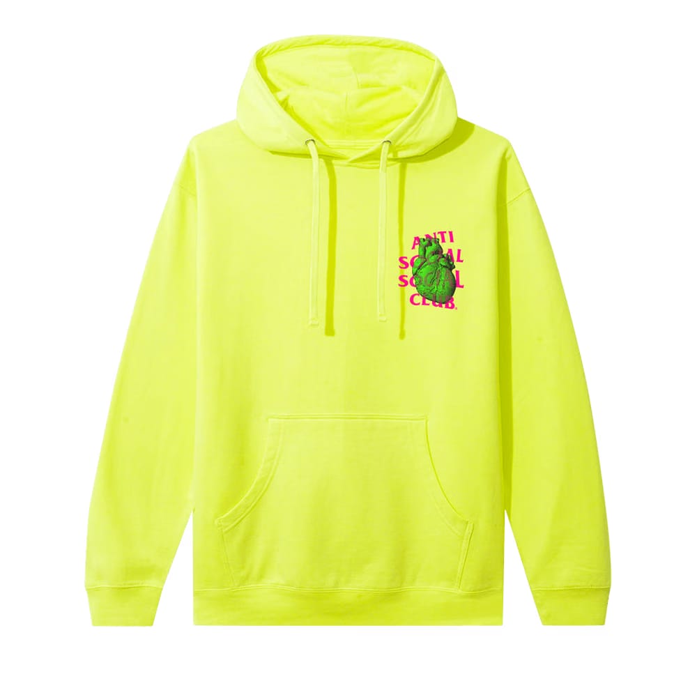 Anti Social Social Club Pulse Check Hoodie Safety Yellow