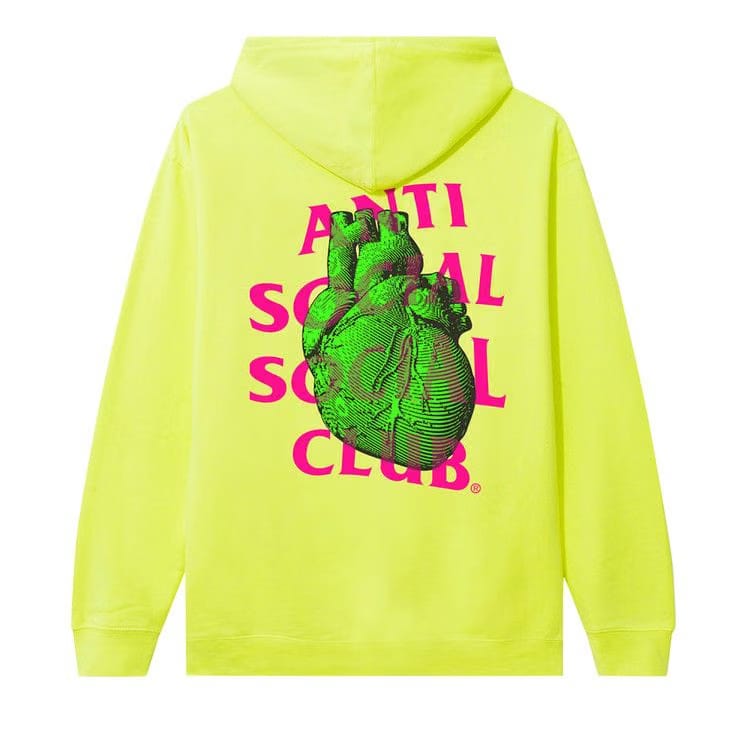 Anti Social Social Club Pulse Check Hoodie Safety Yellow