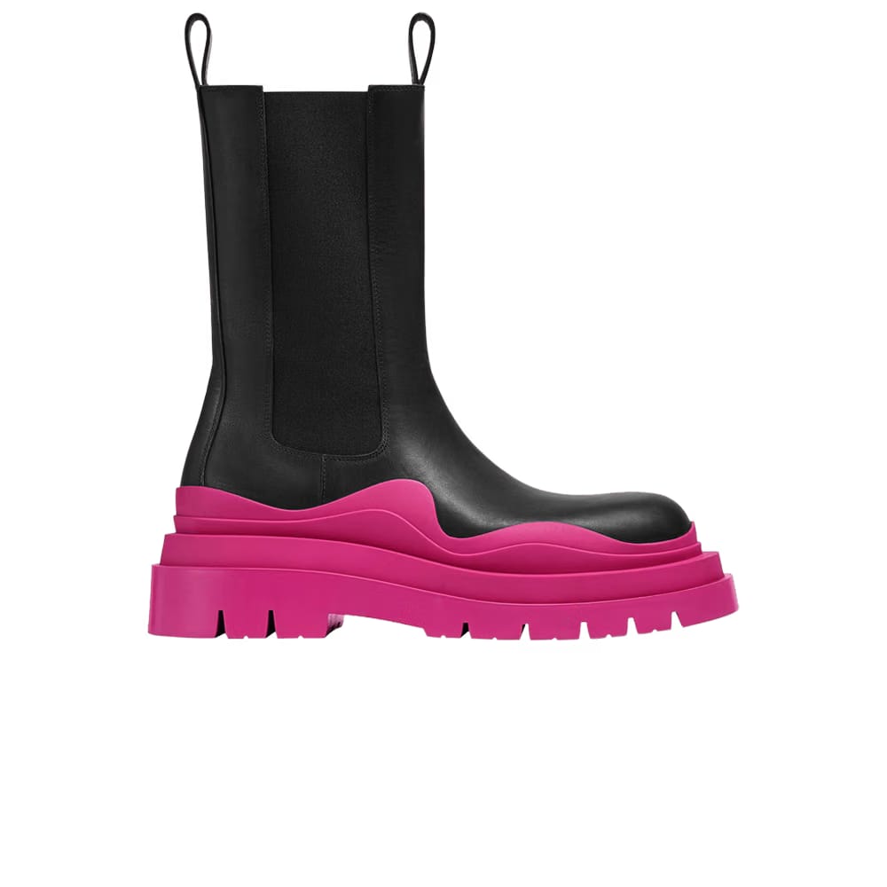 Bottega Veneta Wmns Tire Boot 'Black Hollyhock'