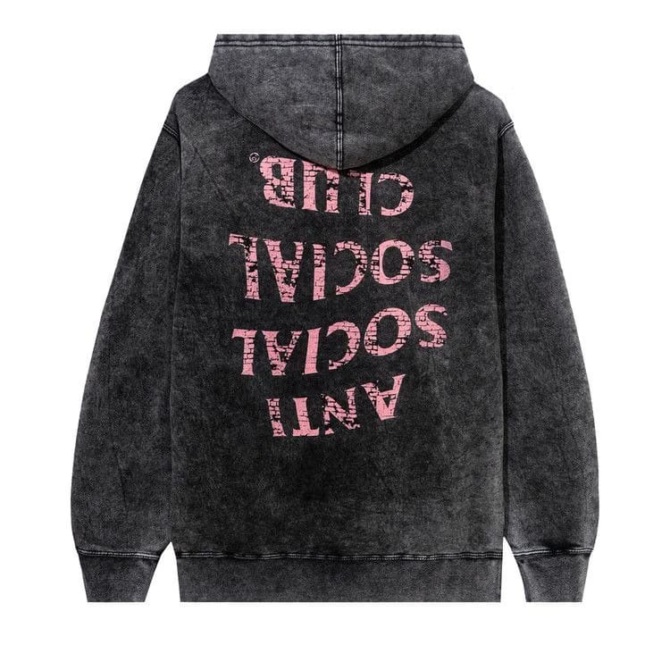 Anti Social Social Club Fall Through The Cracks Heather Hoodie Black Washed