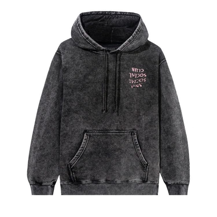 Anti Social Social Club Fall Through The Cracks Heather Hoodie Black Washed