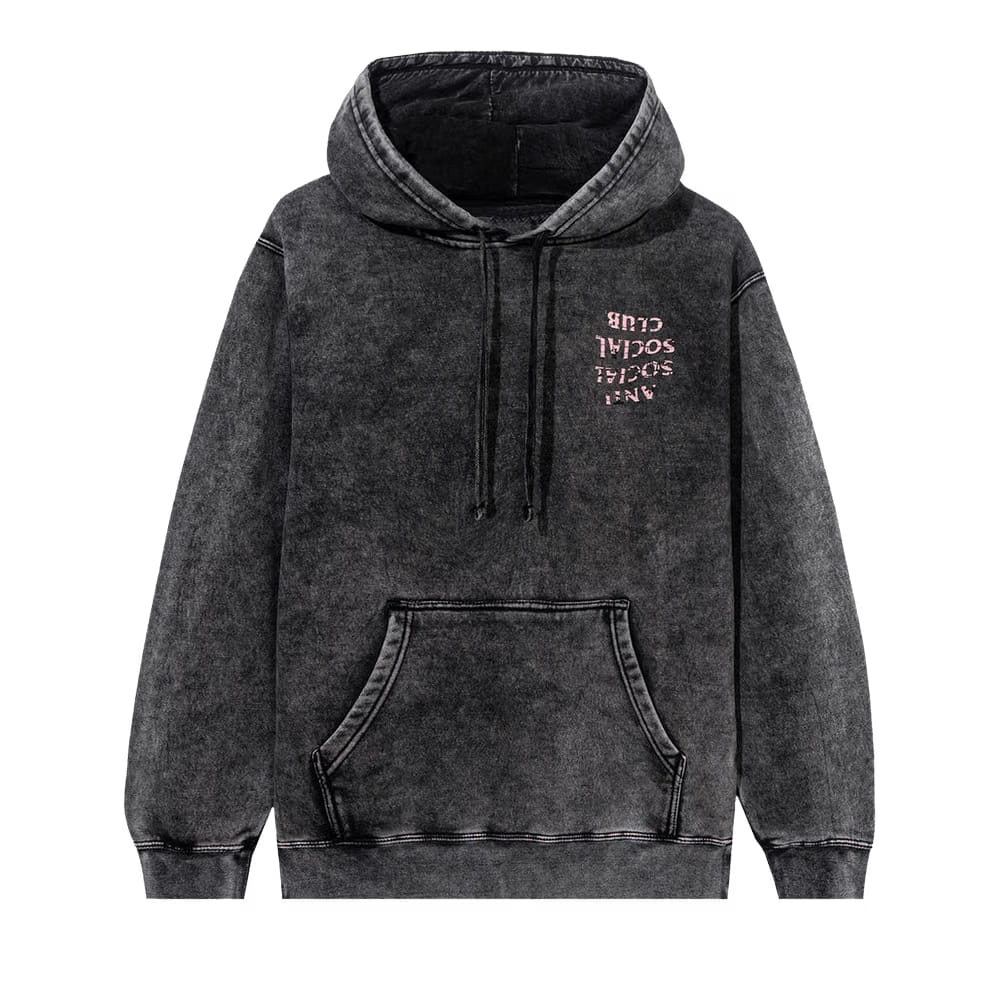Anti Social Social Club Fall Through The Cracks Heather Hoodie Black Washed