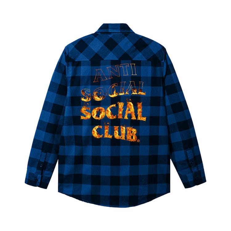 Anti Social Social Club A Fire Inside Flannel Blue