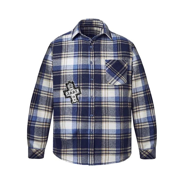 Anti Social Social Club Crown Flannel Blue/Ecru