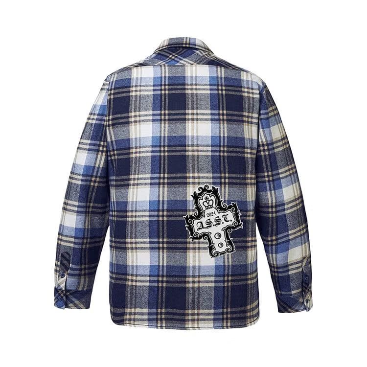 Anti Social Social Club Crown Flannel Blue/Ecru