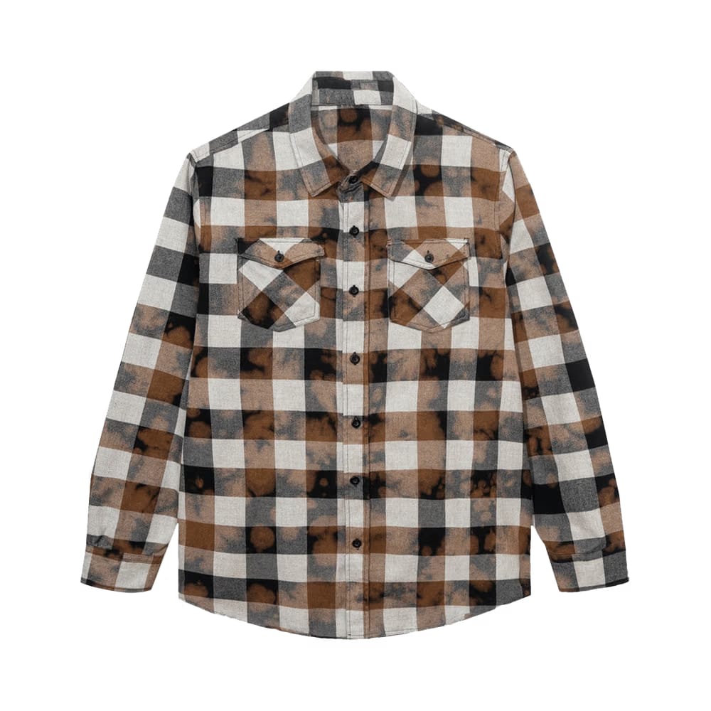 Anti Social Social Club Dialtone Tie Dye Flannel Black