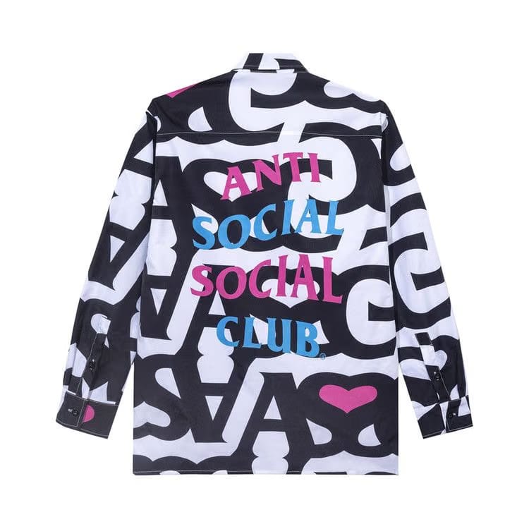 Anti Social Social Club Negative Space Long-Sleeve Button up White