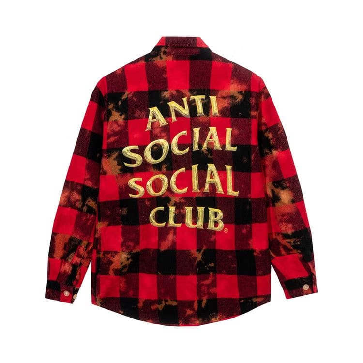 Anti Social Social Club Chromey Tie Dye Flannel Red
