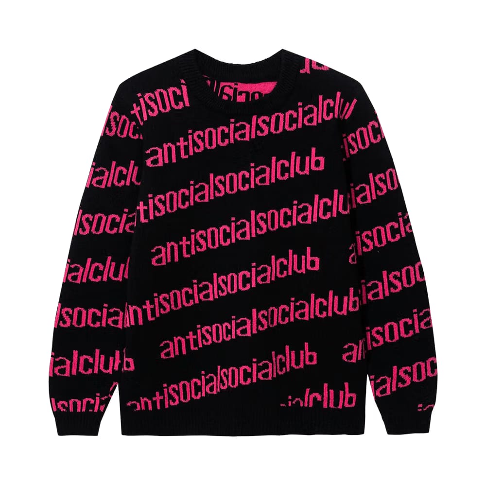 Anti Social Social Club In The Loop Knit Crewneck Black