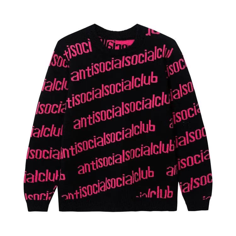 Anti Social Social Club In The Loop Knit Crewneck Black