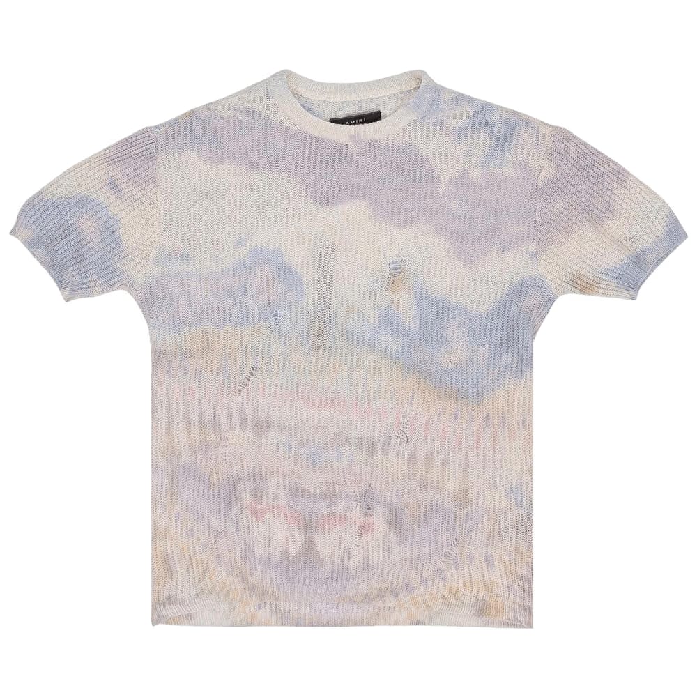 Amiri Tie Dye Knit Shorts-Sleeve Shirt Purple