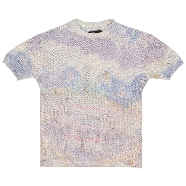 Amiri Tie Dye Knit Shorts-Sleeve Shirt Purple