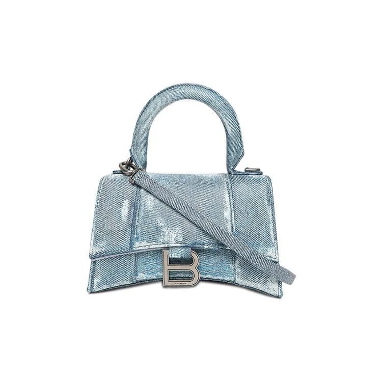 Balenciaga Hourglass Shoulder Bag Denim Blue