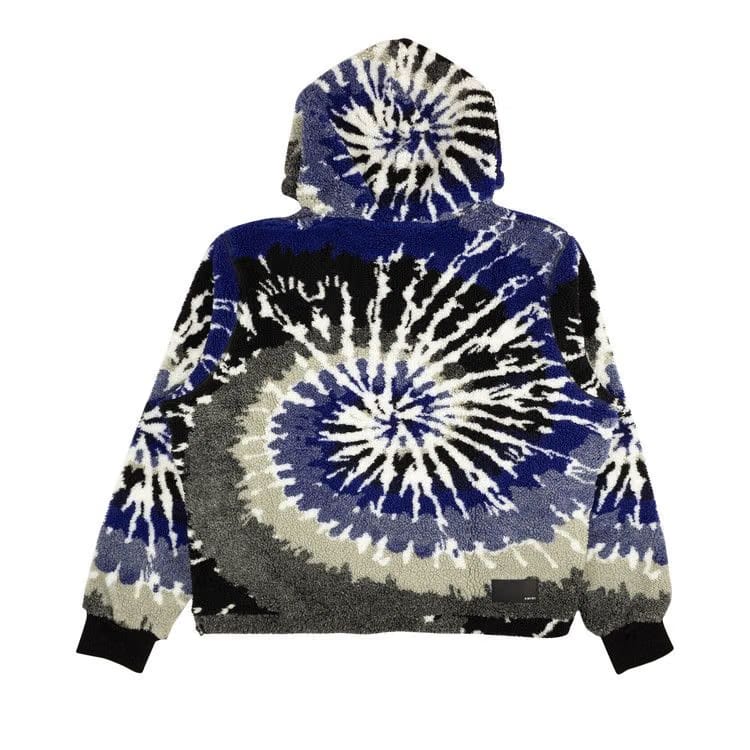 Amiri Tie Dye Polar Fleece Hoodie Blue/Black/Purple