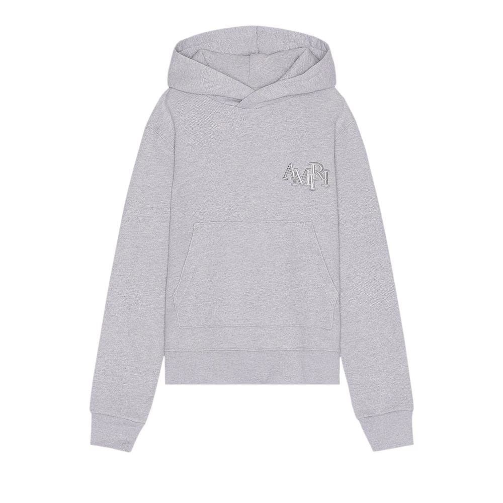 Amiri Staggered Hoodie Heather Grey