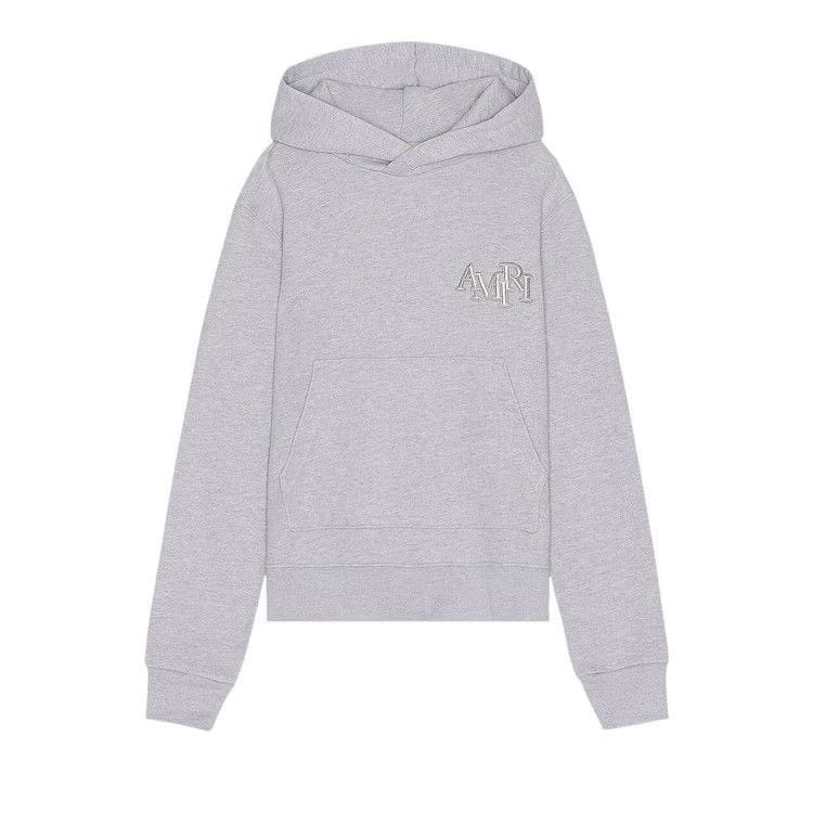 Amiri Staggered Hoodie Heather Grey