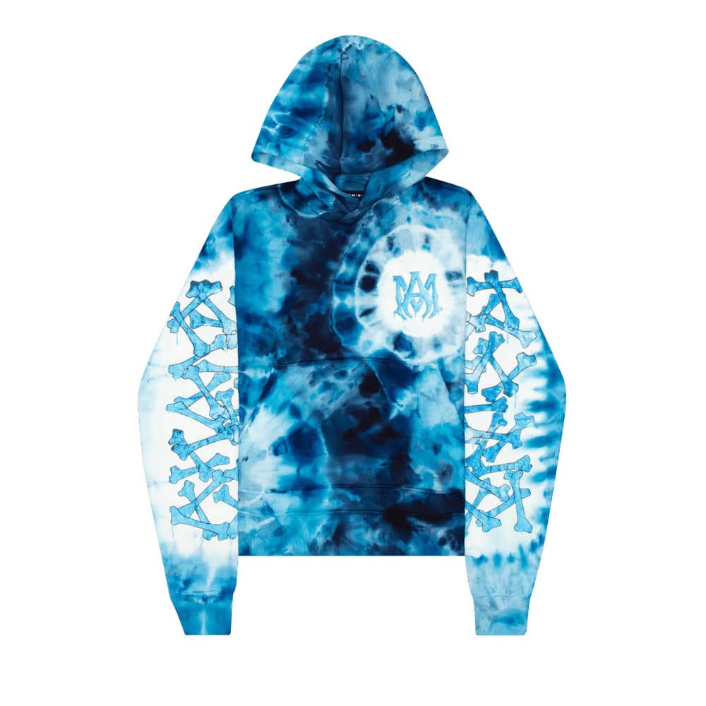 Amiri Tie Dye Bones Hoodie Blue