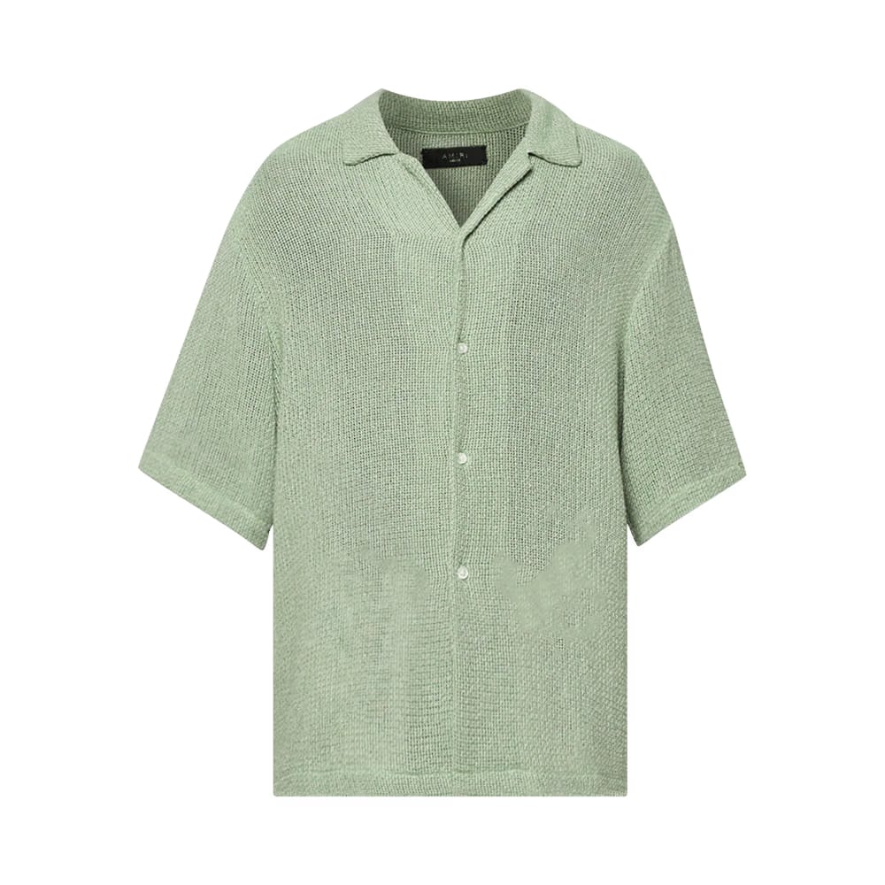 Amiri Open Mesh Shimmer Shirt Mineral Green