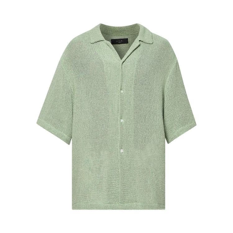 Amiri Open Mesh Shimmer Shirt Mineral Green