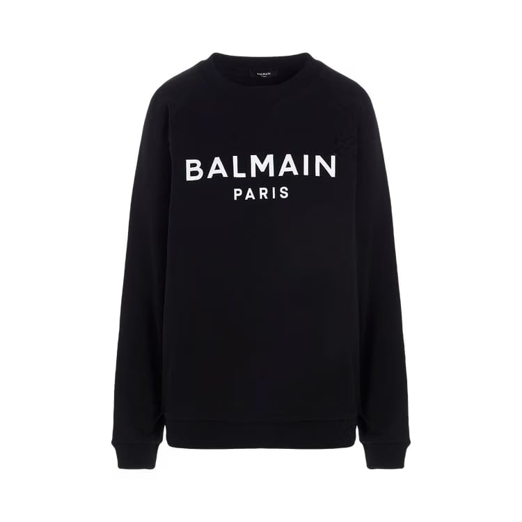 Balmain Printed Logo Sweatshirt Noir/Blanc