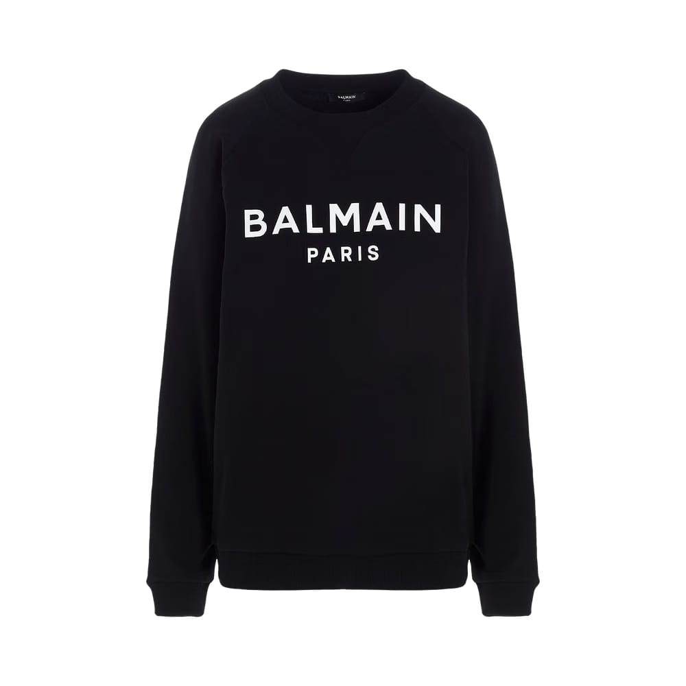 Balmain Printed Logo Sweatshirt Noir/Blanc