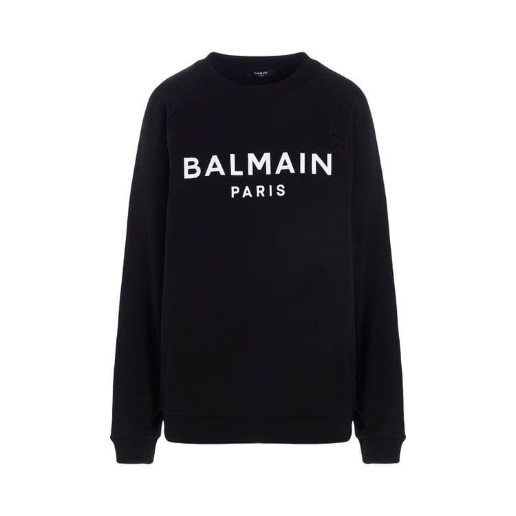 Balmain Printed Logo Sweatshirt Noir/Blanc