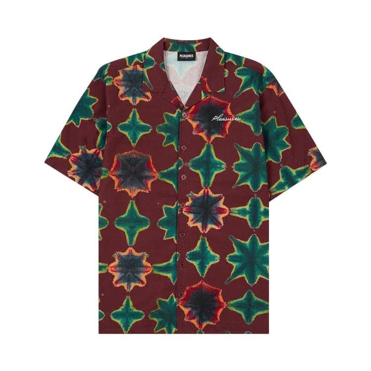 Pleasures Sulfur Shorts-Sleeve Button Up Red