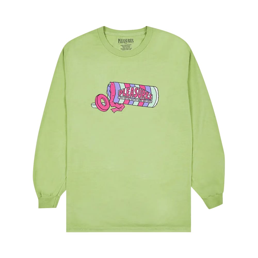 Pleasures Suck Washed Long-Sleeve T-Shirt Lime