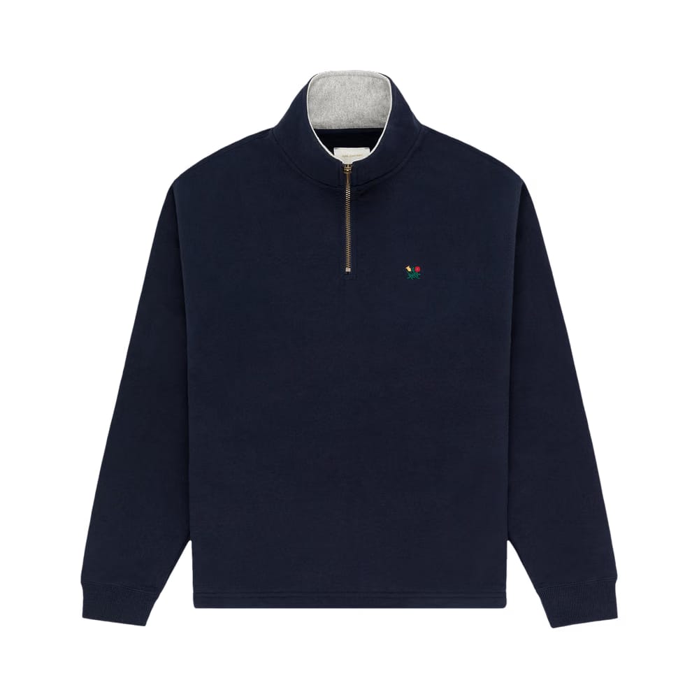 Aimé Leon Dore Crest Quarter Zip Pullover Navy Blazer