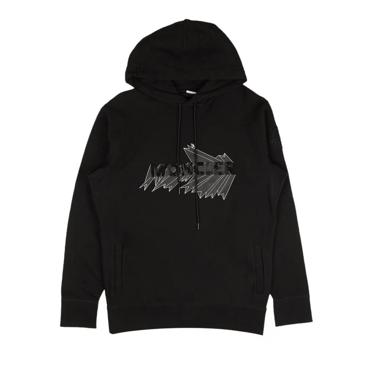 Moncler 1952 Graphic Logo Hoodie Sweatshirt Black