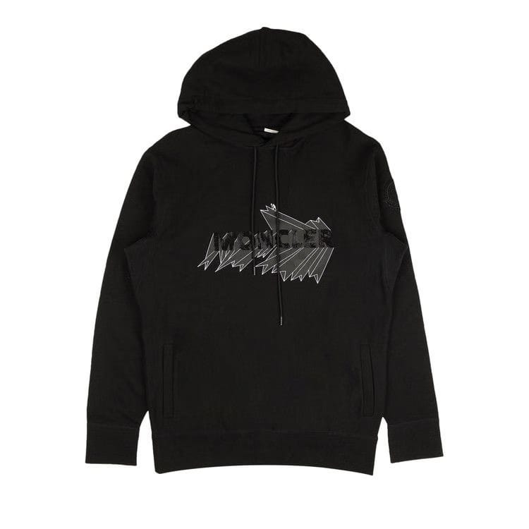 Moncler 1952 Graphic Logo Hoodie Sweatshirt Black
