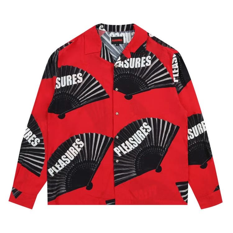 Pleasures Fans Long-Sleeve Button Down Red