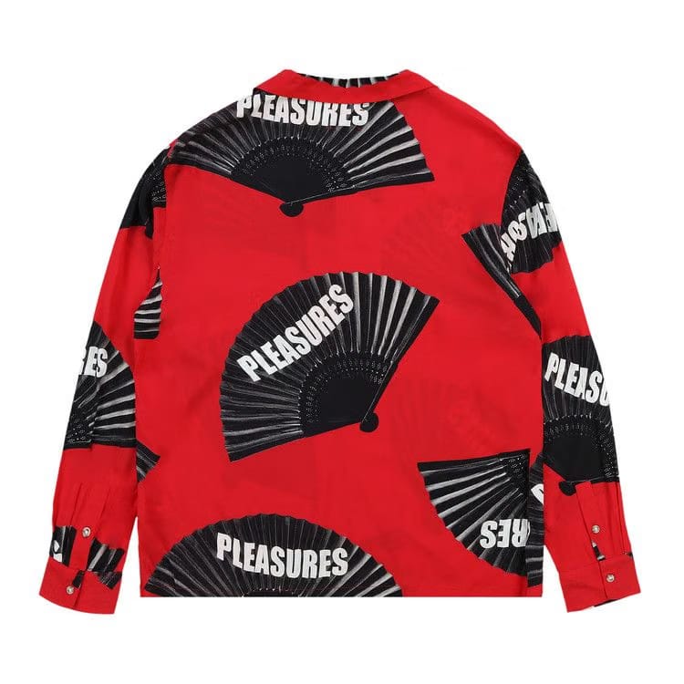 Pleasures Fans Long-Sleeve Button Down Red