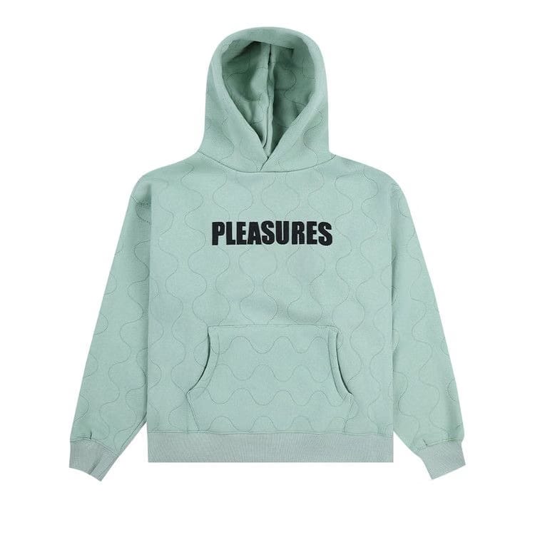 Pleasures Wave Quilted Hoodie Matcha