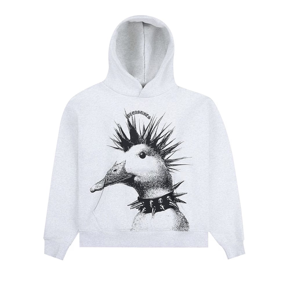 Pleasures Punk Duck Hoodie Heather Grey