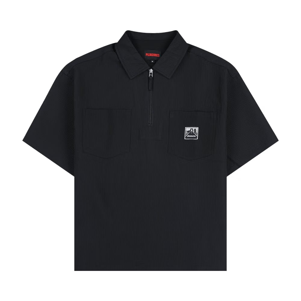 Pleasures Electron Zip Polo Black