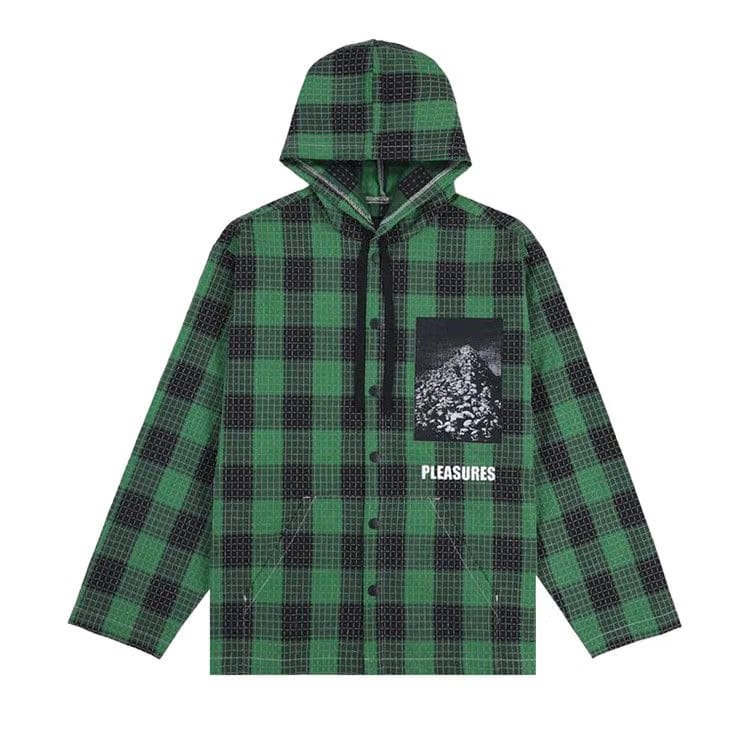 Pleasures Virtual Hooded Shirt Green
