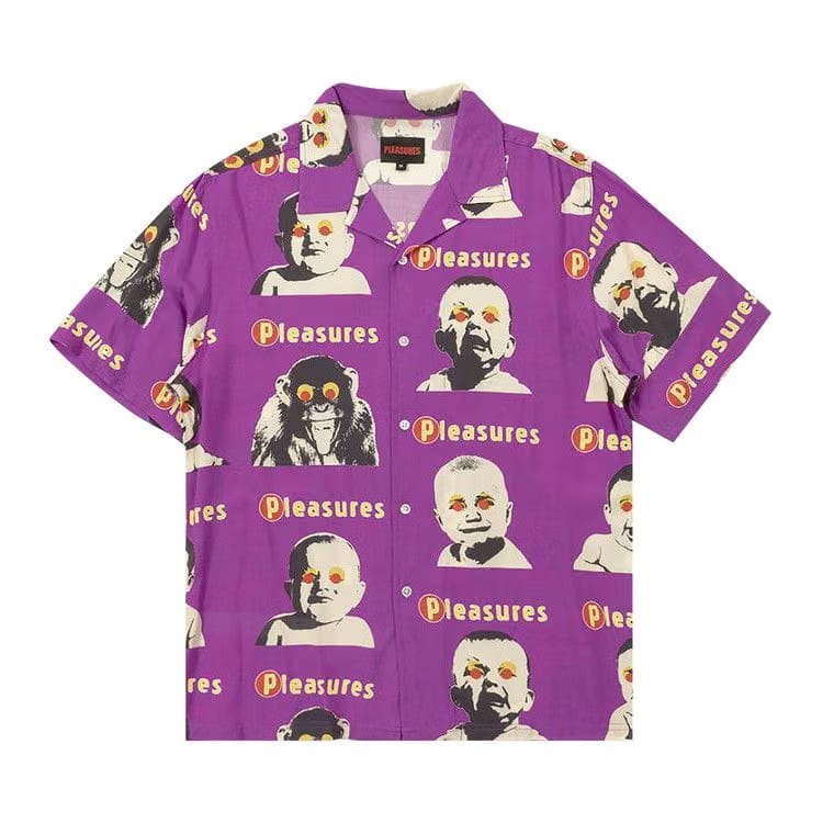 Pleasures Head Button Down Purple