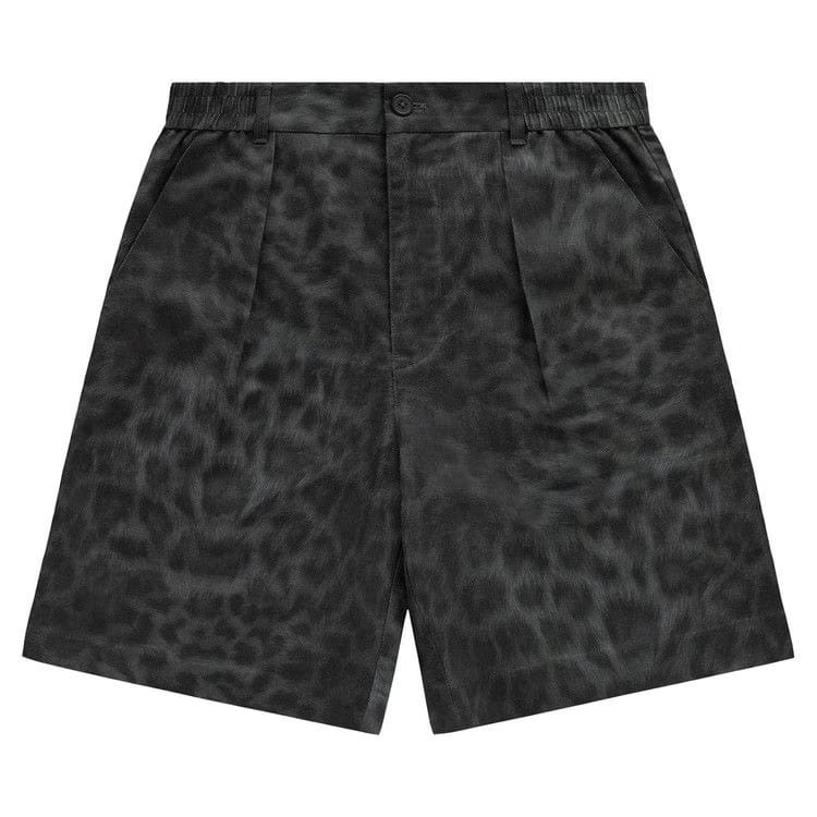 Aimé Leon Dore Pleated Bermuda Shorts Black Leopard